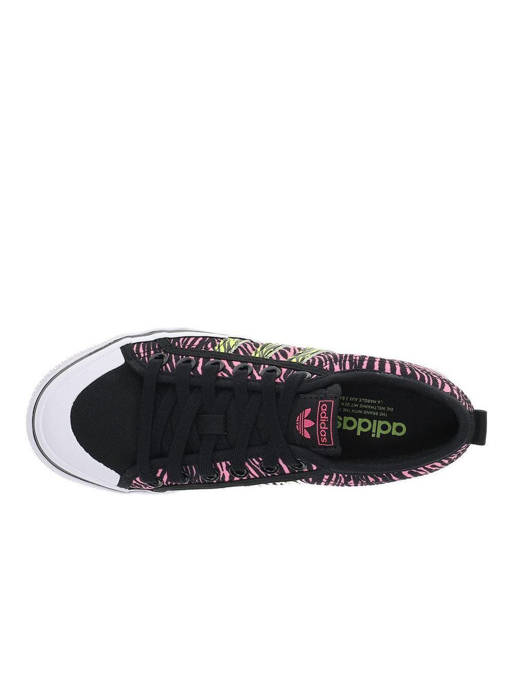 Adidas Nizza Zebra Print Platform Sneakers, Black Pink, Size 6.5 - Picture 3 of 5